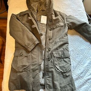 & other stories Military style winter storm coat.  Removable Sherpa lining.